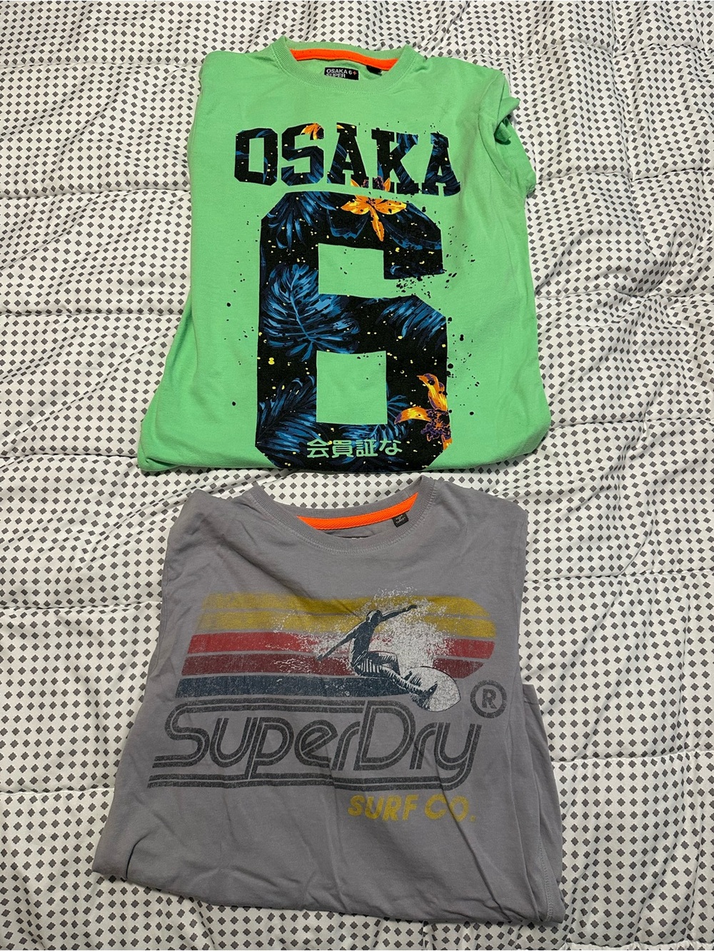 Two Superdry Short Sleeve T-Shirts Osaka 6 and Superdry Surf Co